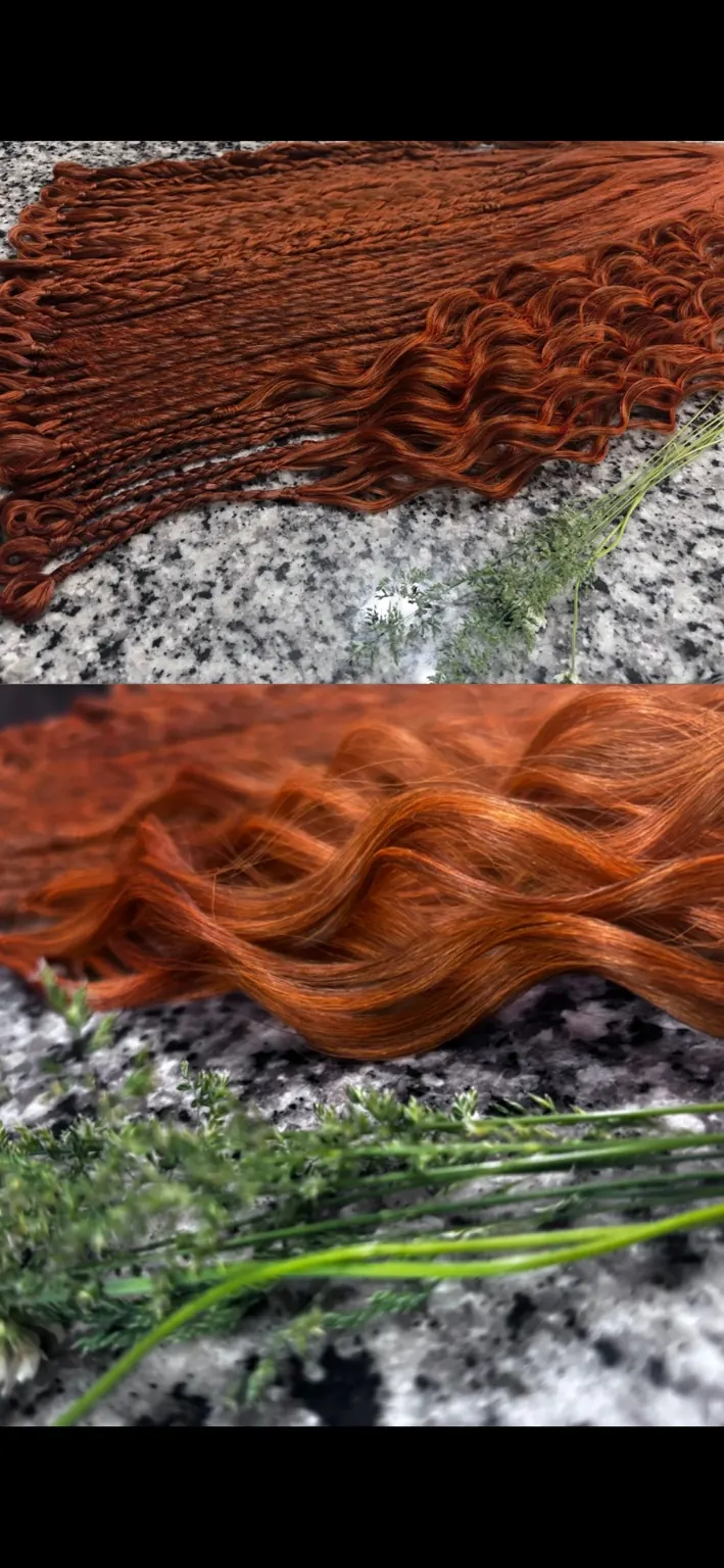 Copper color and texture hairstyle