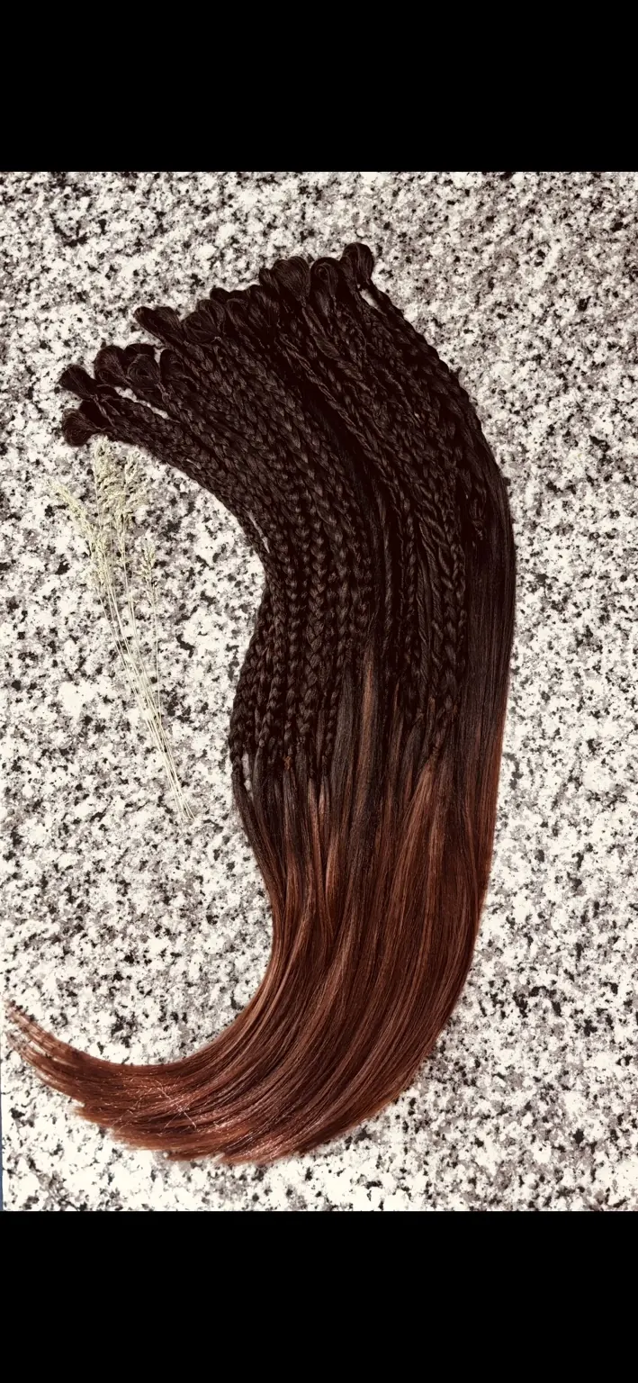 Rich brunette braided hairstyle