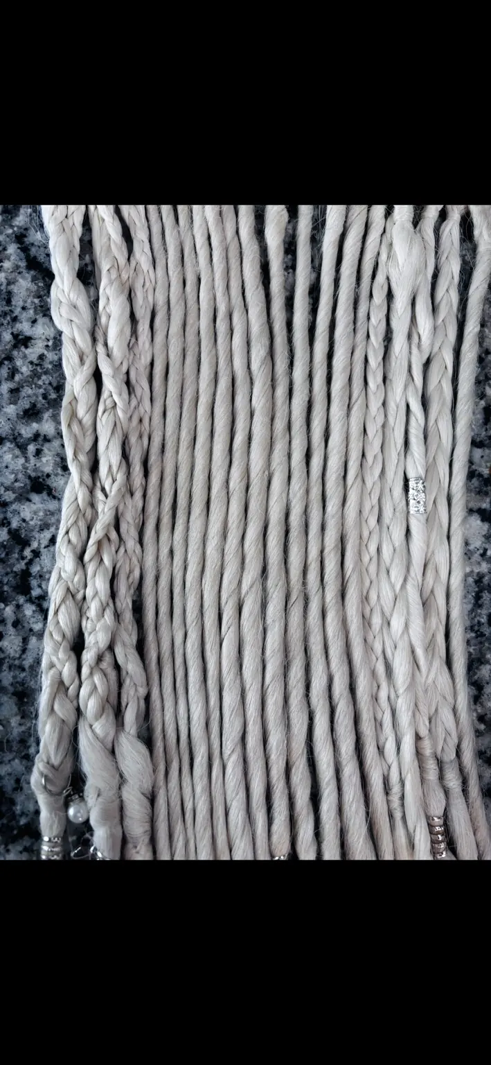 Platinum locs and braids hairstyle